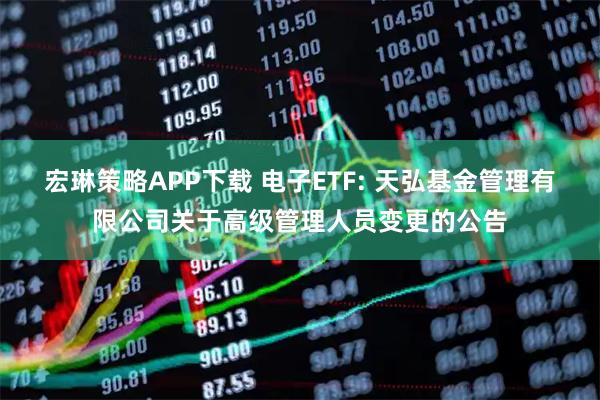 宏琳策略APP下载 电子ETF: 天弘基金管理有限公司关于高级管理人员变更的公告